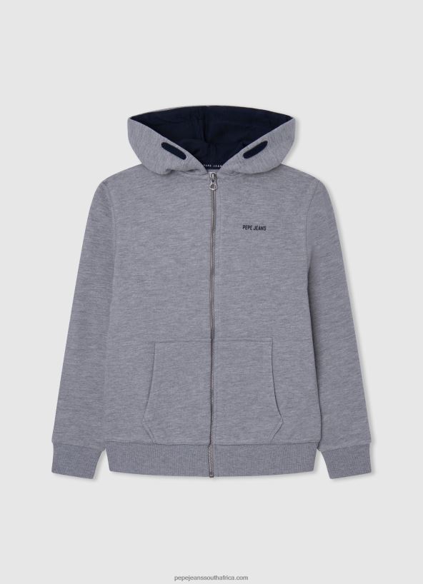 grey_marl_zipped_cotton_jumper_pepe_jeans_l20f2f1589_boy.jpg Grey Marl Zipped Cotton Jumper Pepe Jeans L20F2F1589 Boy - Image 1