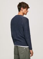Indigo Pick Rounded Collar Jersey Pepe Jeans L20F2F858 Men - Image 4