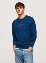 Indigo Rounded Collar Cotton Jumper Pepe Jeans L20F2F868 Men