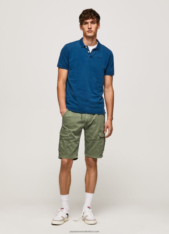 Indigo Worn-Effect Cotton Polo Shirt Pepe Jeans L20F2F1079 Men - Image 2