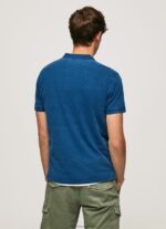Indigo Worn-Effect Cotton Polo Shirt Pepe Jeans L20F2F1079 Men - Image 4
