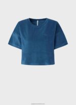 Jarman Cropped Fit Velvet T-Shirt Pepe Jeans L20F2F461 Women - Image 5