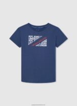 Jarman Vertical Logo Cotton T-Shirt Pepe Jeans L20F2F1649 Boy - Image 3