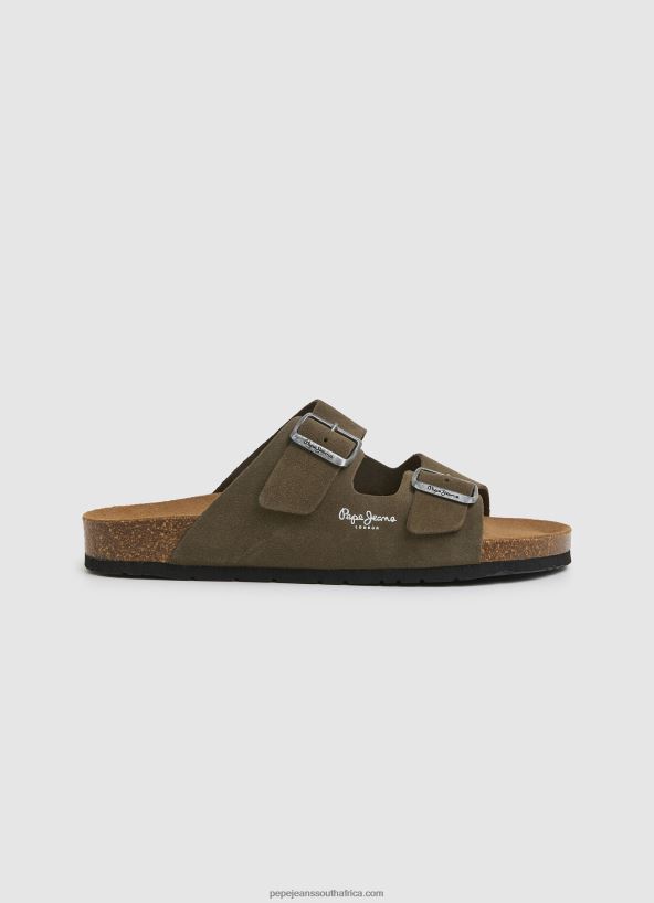 khaki_green_bio_suede_sandals_pepe_jeans_l20f2f1278_men.jpg Khaki Green Bio Suede Sandals Pepe Jeans L20F2F1278 Men - Image 1