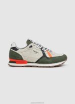 Khaki Green Brit Combined Sneakers Pepe Jeans L20F2F1185 Men