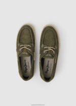 Khaki Green Suede Boat Sneakers Pepe Jeans L20F2F1192 Men - Image 3