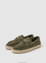 Khaki Green Suede Boat Sneakers Pepe Jeans L20F2F1192 Men - Image 4