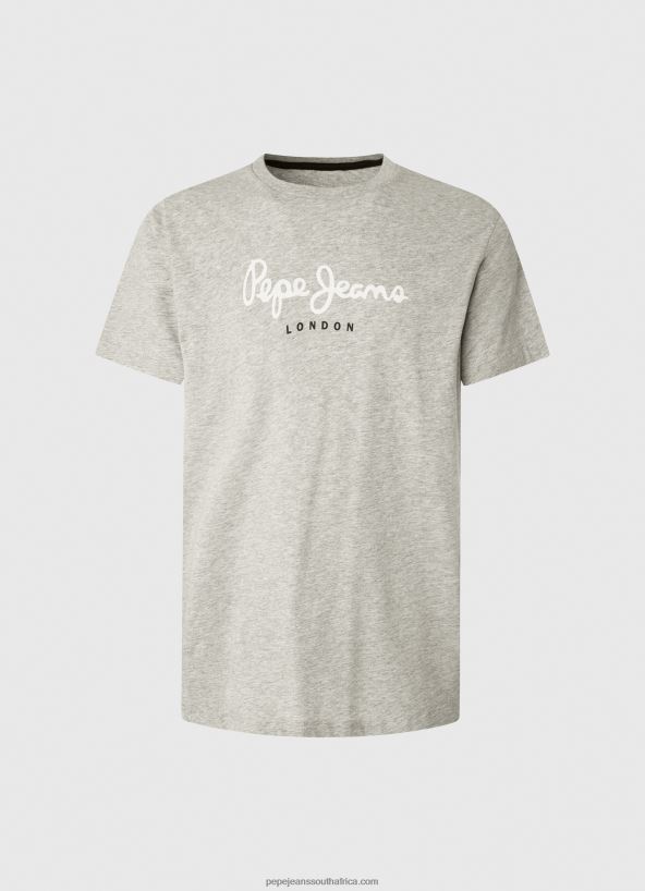 Light Grey Marl Printed Logo Cotton T-Shirt Pepe Jeans L20F2F918 Men - Image 5