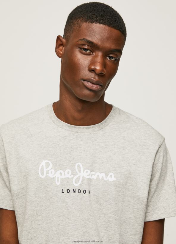 light_grey_marl_printed_logo_cotton_t_shirt_pepe_jeans_l20f2f918_men.jpg Light Grey Marl Printed Logo Cotton T-Shirt Pepe Jeans L20F2F918 Men - Image 1