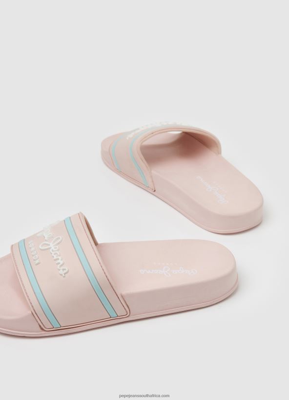 Light Pink Slider Logo Beach Flip Flops Pepe Jeans L20F2F1347 Girl - Image 4