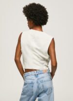 Mousse Combined Fabric Waistcoat Pepe Jeans L20F2F346 Women - Image 4