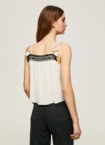 Mousse Cotton Top With Crochet Details Pepe Jeans L20F2F335 Women - Image 4