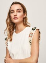 Mousse Crochet Sleeved T-Shirt Pepe Jeans L20F2F464 Women - Image 3