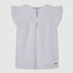 Mousse Hilary Blouse With Openwork Details Pepe Jeans L20F2F1472 Girl