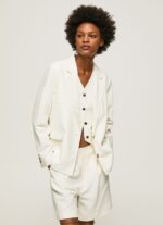 Mousse Linen Blazer With Double Neckline Pepe Jeans L20F2F111 Women - Image 2
