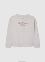 Mousse Logo Printed Cotton Jumper Pepe Jeans L20F2F1404 Girl