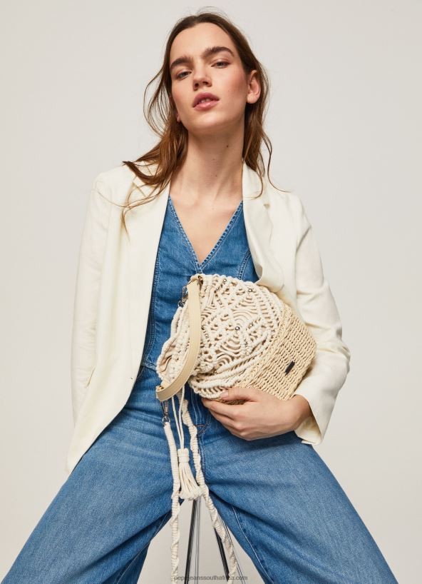 mousse_macrame_and_straw_bucket_bag_pepe_jeans_l20f2f740_women.jpg Mousse Macrame And Straw Bucket Bag Pepe Jeans L20F2F740 Women - Image 1