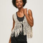 Mousse Macrame Waistcoat With Fringes Pepe Jeans L20F2F135 Women