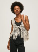 Mousse Macrame Waistcoat With Fringes Pepe Jeans L20F2F135 Women