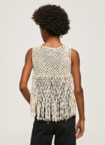Mousse Macrame Waistcoat With Fringes Pepe Jeans L20F2F135 Women - Image 4