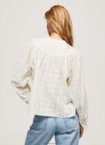 Mousse Mao Collar Cotton Dobby Blouse Pepe Jeans L20F2F362 Women - Image 4