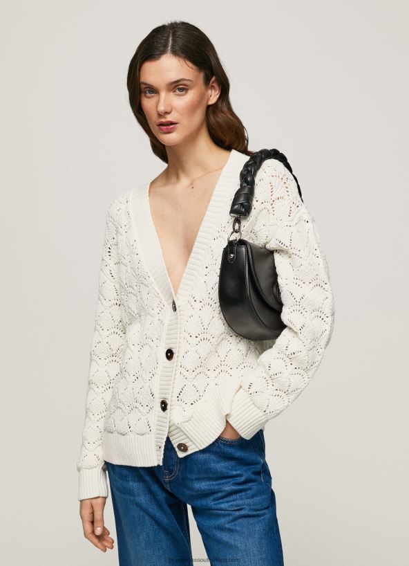 Mousse Openwork Cardigan With V Neckline Pepe Jeans L20F2F230 Women - Image 2