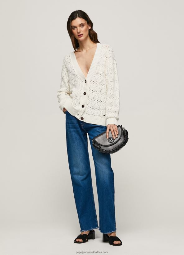 Mousse Openwork Cardigan With V Neckline Pepe Jeans L20F2F230 Women - Image 1