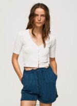 Mousse Ribbed Cardigan Shirt Pepe Jeans L20F2F383 Women