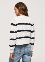 Mousse Striped Pattern Openwork Cardigan Pepe Jeans L20F2F252 Women - Image 5