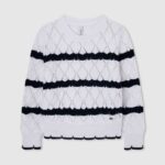 Mousse Striped Pattern Openwork Jersey Pepe Jeans L20F2F1410 Girl