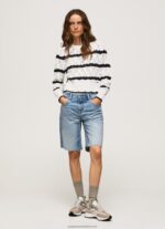 Mousse Striped Pattern Openwork Jersey Pepe Jeans L20F2F251 Women - Image 2