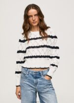 Mousse Striped Pattern Openwork Jersey Pepe Jeans L20F2F251 Women - Image 3