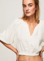 Mousse V-Neck Cropped Fit Top Pepe Jeans L20F2F354 Women