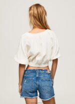 Mousse V-Neck Cropped Fit Top Pepe Jeans L20F2F354 Women - Image 4