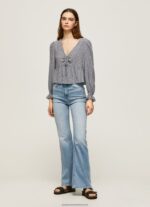 Multi All Over Logo Printed Blouse Pepe Jeans L20F2F364 Women - Image 2