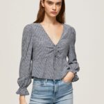 Multi All Over Logo Printed Blouse Pepe Jeans L20F2F364 Women