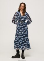 Multi Blita Printed Midi Dress Pepe Jeans L20F2F194 Women