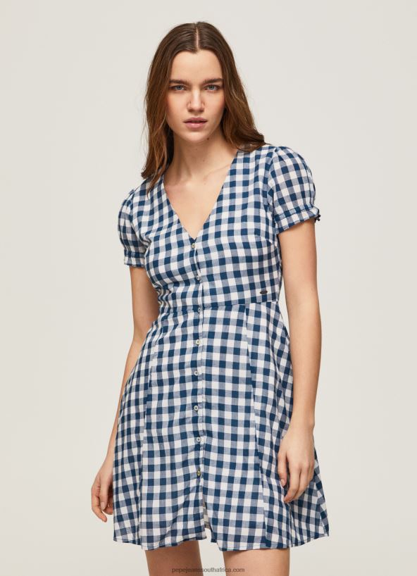 multi_checkered_print_dress_pepe_jeans_l20f2f184_women.jpg Multi Checkered Print Dress Pepe Jeans L20F2F184 Women - Image 1