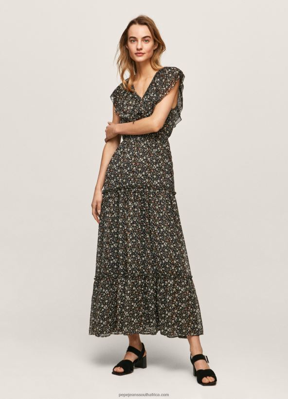 multi_floral_chiffon_dress_pepe_jeans_l20f2f214_women.jpg Multi Floral Chiffon Dress Pepe Jeans L20F2F214 Women - Image 1
