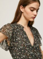Multi Floral Print Chiffon Blouse Pepe Jeans L20F2F367 Women - Image 3