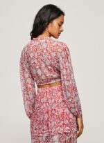 Multi Floral Print Cropped Fit Blouse Pepe Jeans L20F2F363 Women - Image 4