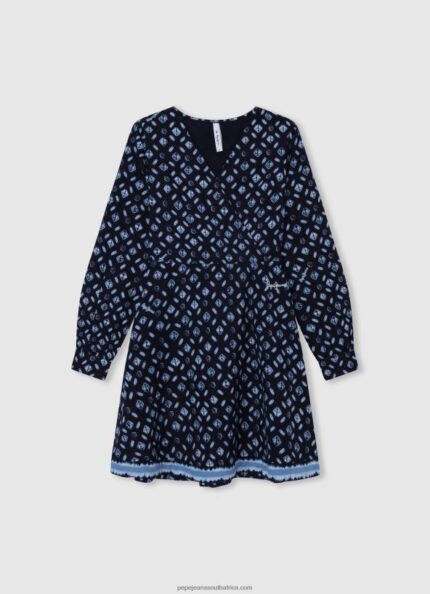 Multi Geometric Print Short Dress Pepe Jeans L20F2F1387 Girl