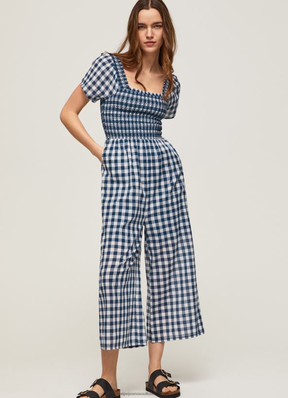 multi_long_checkered_print_jumpsuit_pepe_jeans_l20f2f185_women.jpg Multi Long Checkered Print Jumpsuit Pepe Jeans L20F2F185 Women - Image 1