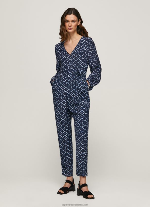 multi_long_jumpsuit_with_geometric_print_pepe_jeans_l20f2f199_women.jpg Multi Long Jumpsuit With Geometric Print Pepe Jeans L20F2F199 Women - Image 1