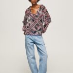 Multi Paisley Print Blouse With Ruffles Pepe Jeans L20F2F376 Women