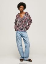 Multi Paisley Print Blouse With Ruffles Pepe Jeans L20F2F376 Women