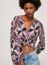 Multi Paisley Print Cropped Fit Top Pepe Jeans L20F2F377 Women - Image 3
