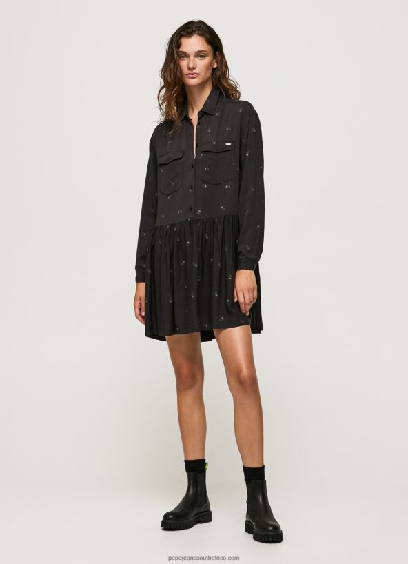 multi_paisley_print_short_dress_pepe_jeans_l20f2f155_women.jpg Multi Paisley Print Short Dress Pepe Jeans L20F2F155 Women - Image 1
