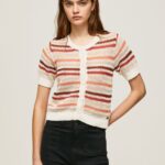 Multi Striped Print Cotton Cardigan Pepe Jeans L20F2F235 Women