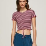 Multi Striped Print T-Shirt Pepe Jeans L20F2F442 Women